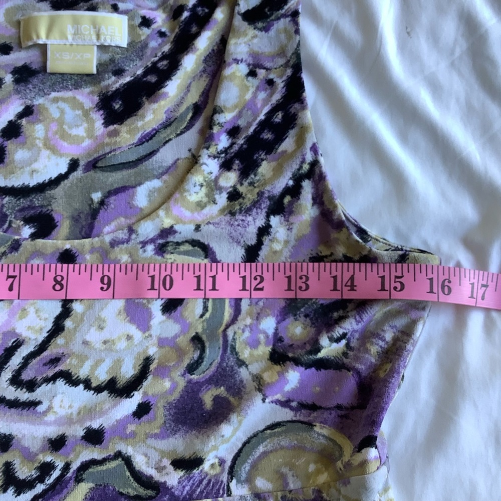 Michael Kors Sheath Dress Women's Size XS Sleeveless Purple Pockets Stretch - Picture 7 of 7